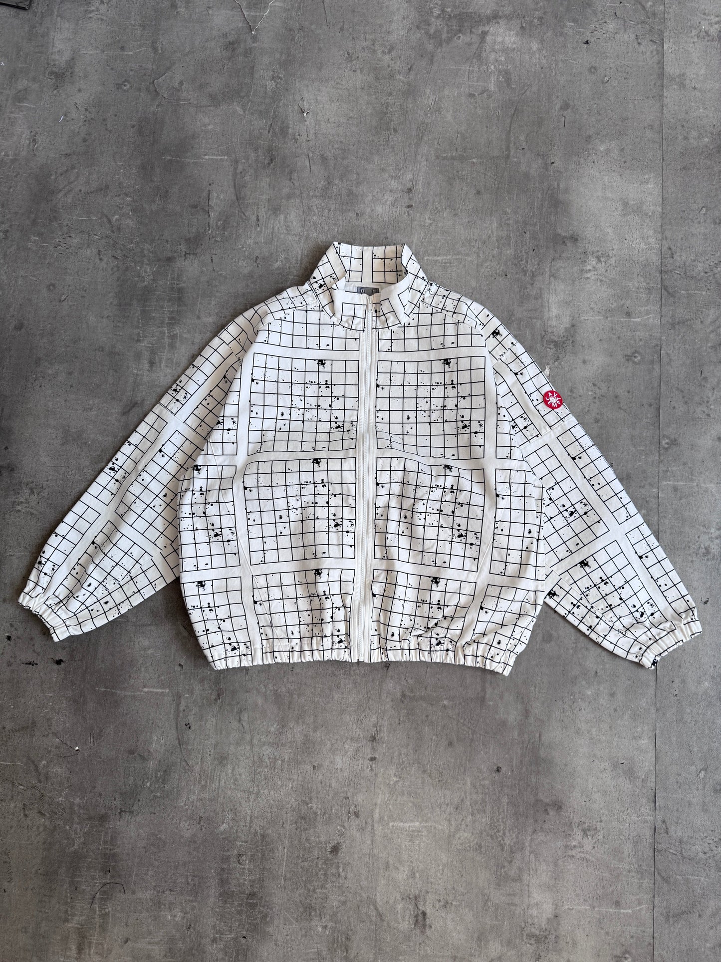 Cav Empt Paneled Splatter Grid Zip Jacket | Extra Large, Multicoloured