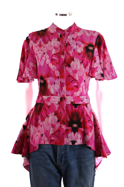 Alexander McQueen S/S Floral Blouse Pink S | Small, Pink