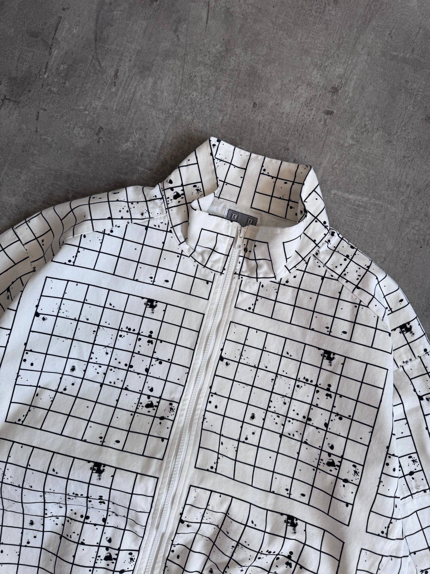 Cav Empt Paneled Splatter Grid Zip Jacket | Extra Large, Multicoloured