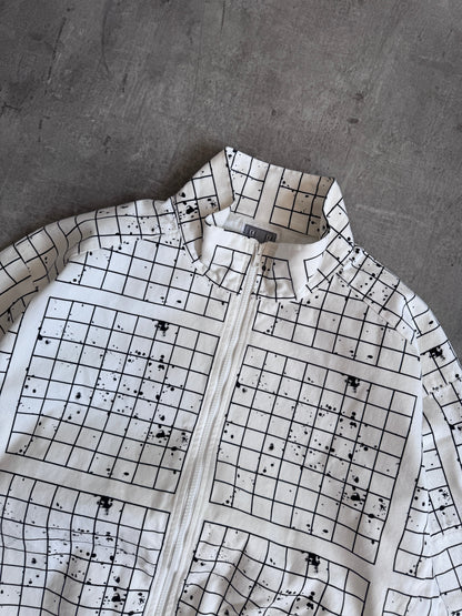 Cav Empt Paneled Splatter Grid Zip Jacket | Extra Large, Multicoloured