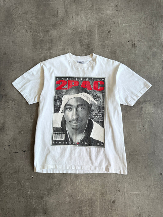 1990's 2-Pac "The Legend" Magazine Graphic Tee | Large, Multicoloured