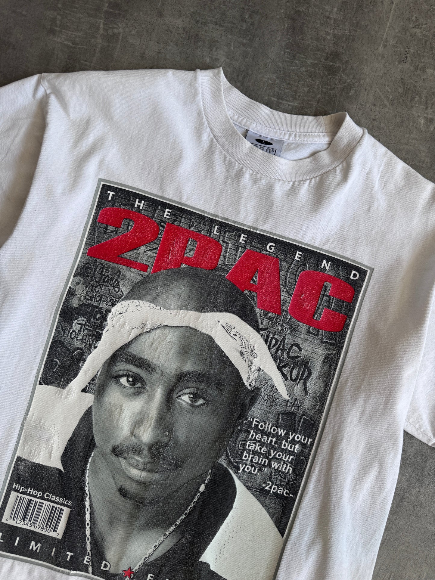1990's 2-Pac "The Legend" Magazine Graphic Tee | Large, Multicoloured