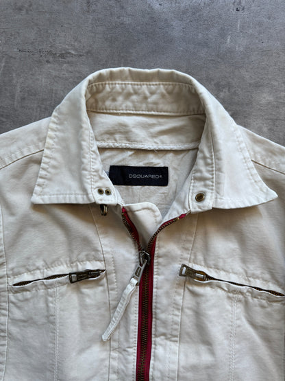 Dsquared2 Beige Zip-up Harrington Jacket | Small, Beige