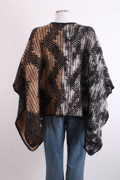 Missoni Poncho knitted brown/black patterend One Size | O/S, Black