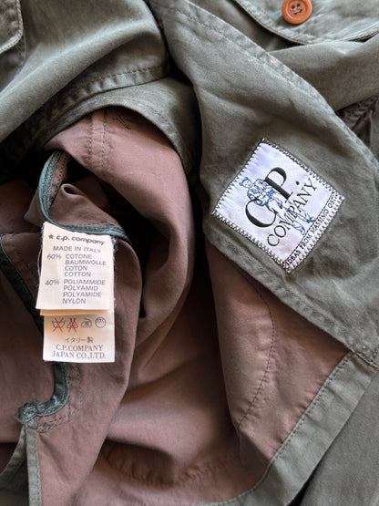 S/S1992 C.P. Company Green Suede Collar Hunting Jacket | Large, Green