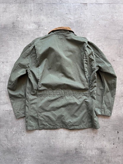 S/S1992 C.P. Company Green Suede Collar Hunting Jacket | Large, Green