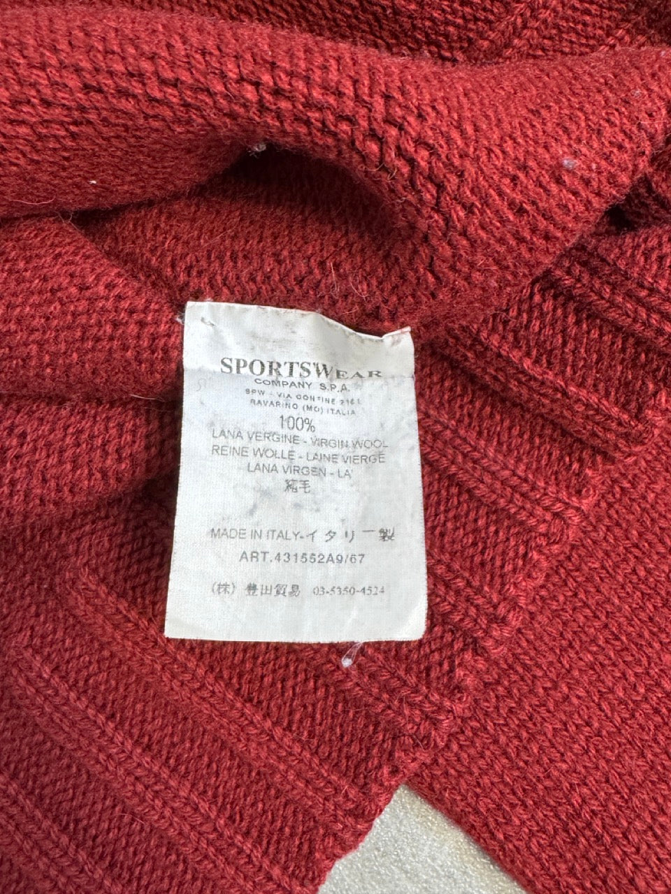 AW2005 Stone Island Deep Red Knit Sweater