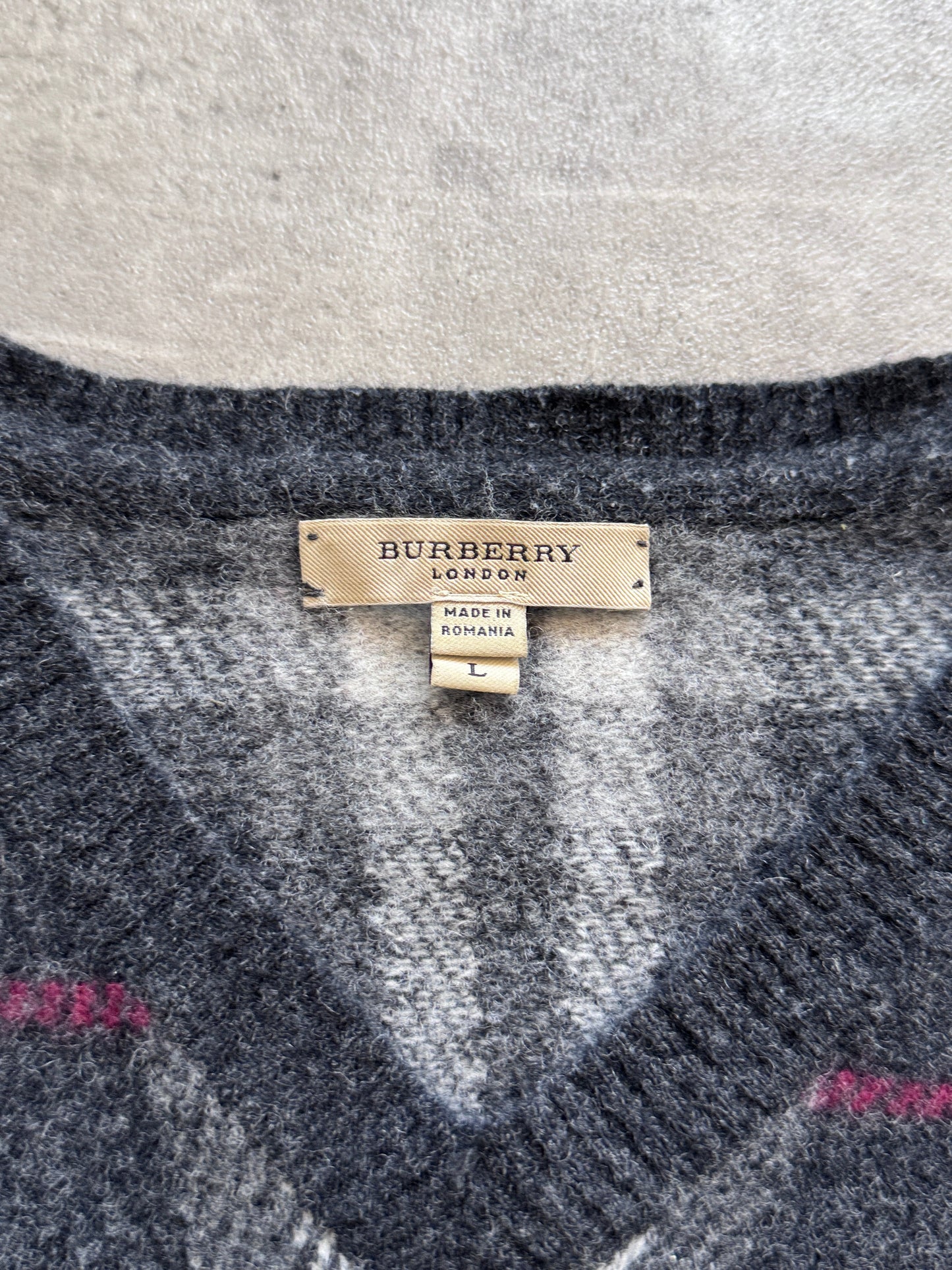 Burberry Black Nova Check Cashmere Knit Sweater | Medium, Black