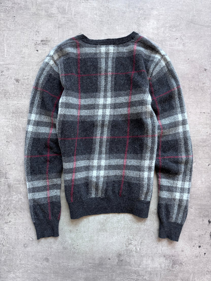 Burberry Black Nova Check Cashmere Knit Sweater | Medium, Black