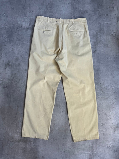 1990s Stone Island Pleated Beige Relaxed Trousers