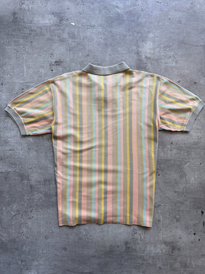 Christian Dior Pastel Stripe SS Polo Shirt | Medium, Pastel Multicolor
