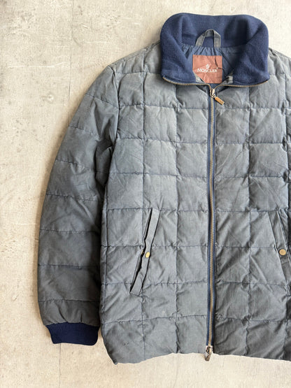 Moncler Navy Trim Grey Down Puffer Jacket