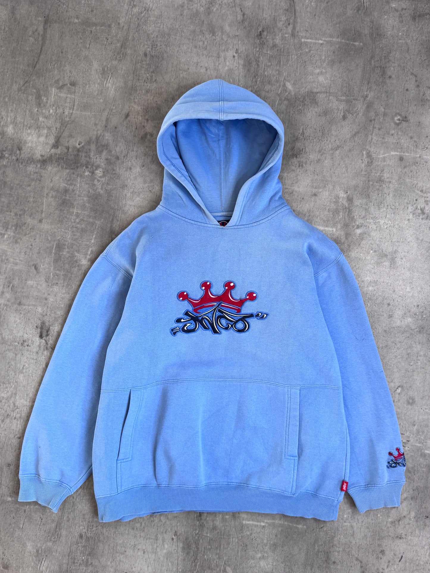 JNCO Jeans Embroidered Spellout Blue Hoodie