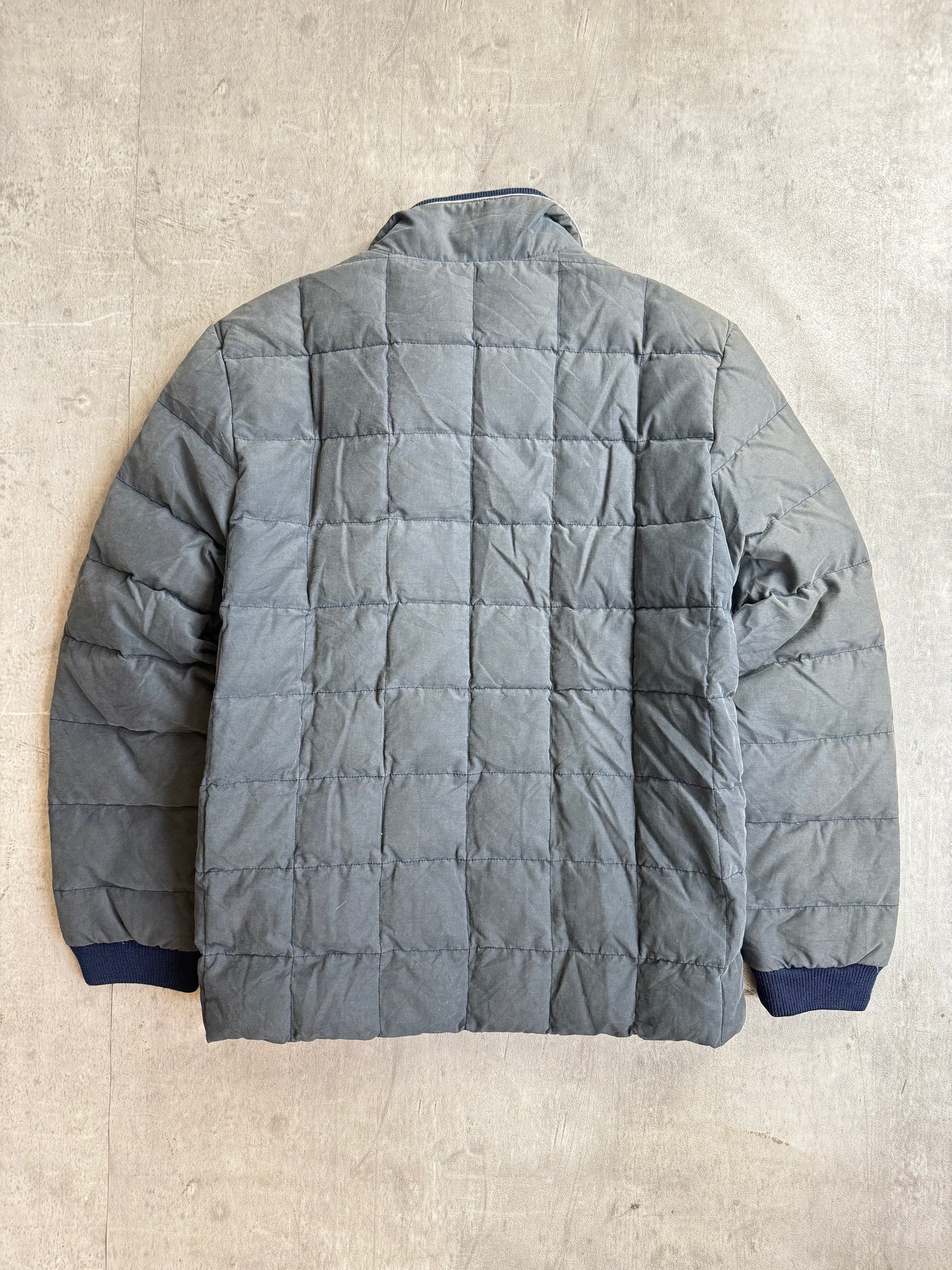 Moncler Navy Trim Grey Down Puffer Jacket