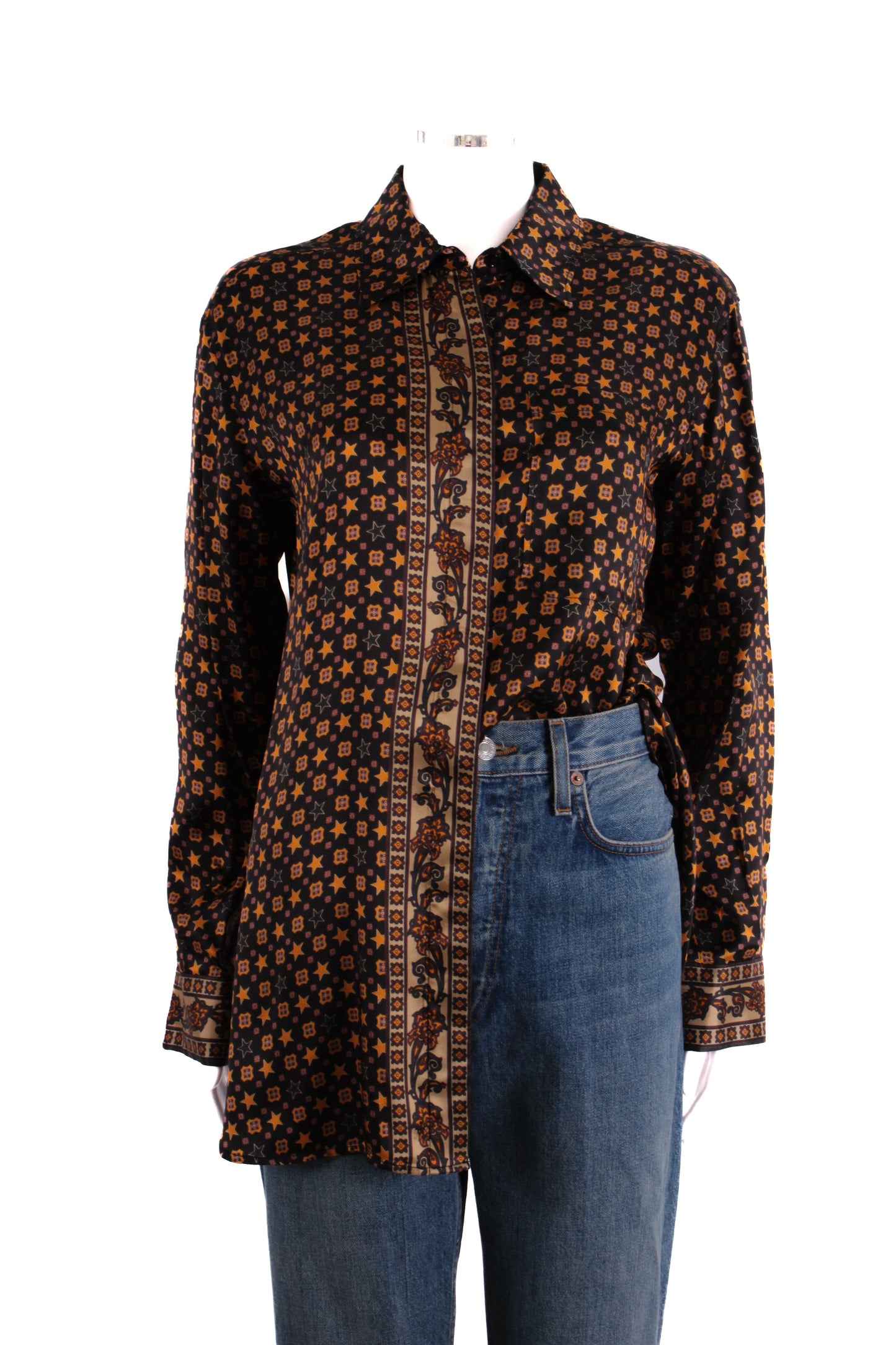 Sandro L/S Star Shirt Black/ Mustard M | Medium, Black