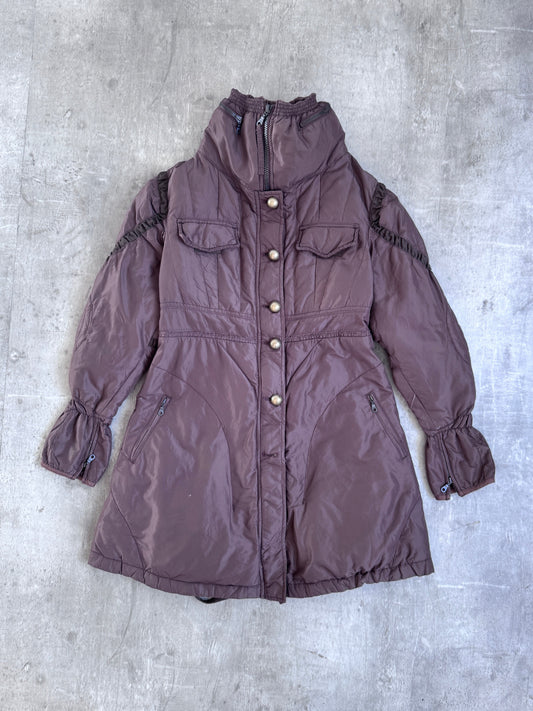 Marithe Francois Girbaud Mid Length Hooded Puffer Jacket