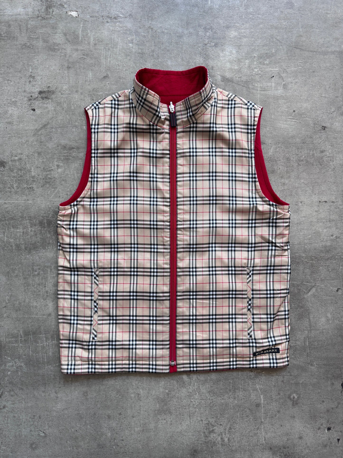 Burberry Classic Nova Check Reversible Gilet | Small, Nova Check Beige/Red