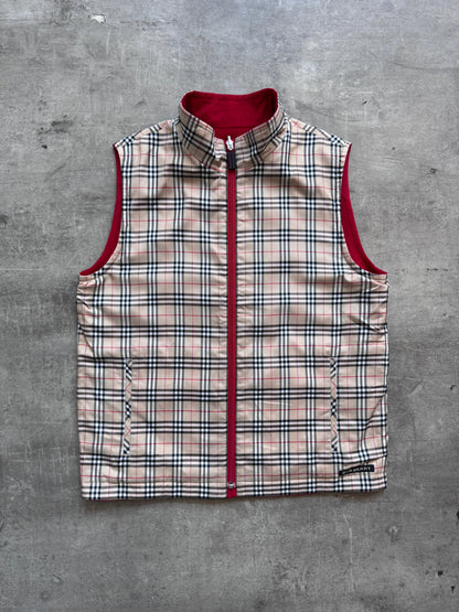 Burberry Classic Nova Check Reversible Gilet | Small, Nova Check Beige/Red