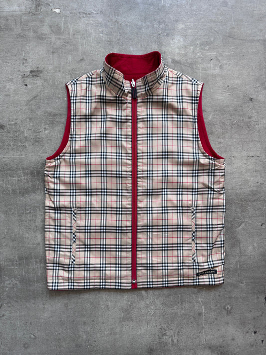 Burberry Classic Nova Check Reversible Gilet | Small, Nova Check Beige/Red