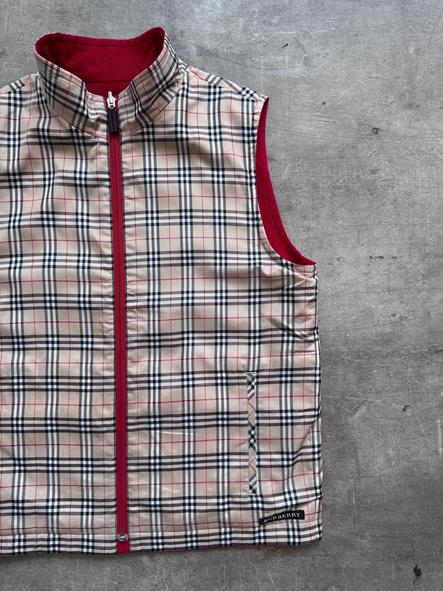 Burberry Classic Nova Check Reversible Gilet | Small, Nova Check Beige/Red