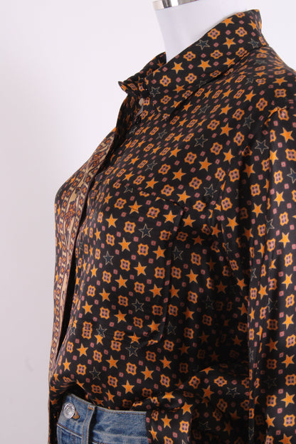 Sandro L/S Star Shirt Black/ Mustard M | Medium, Black