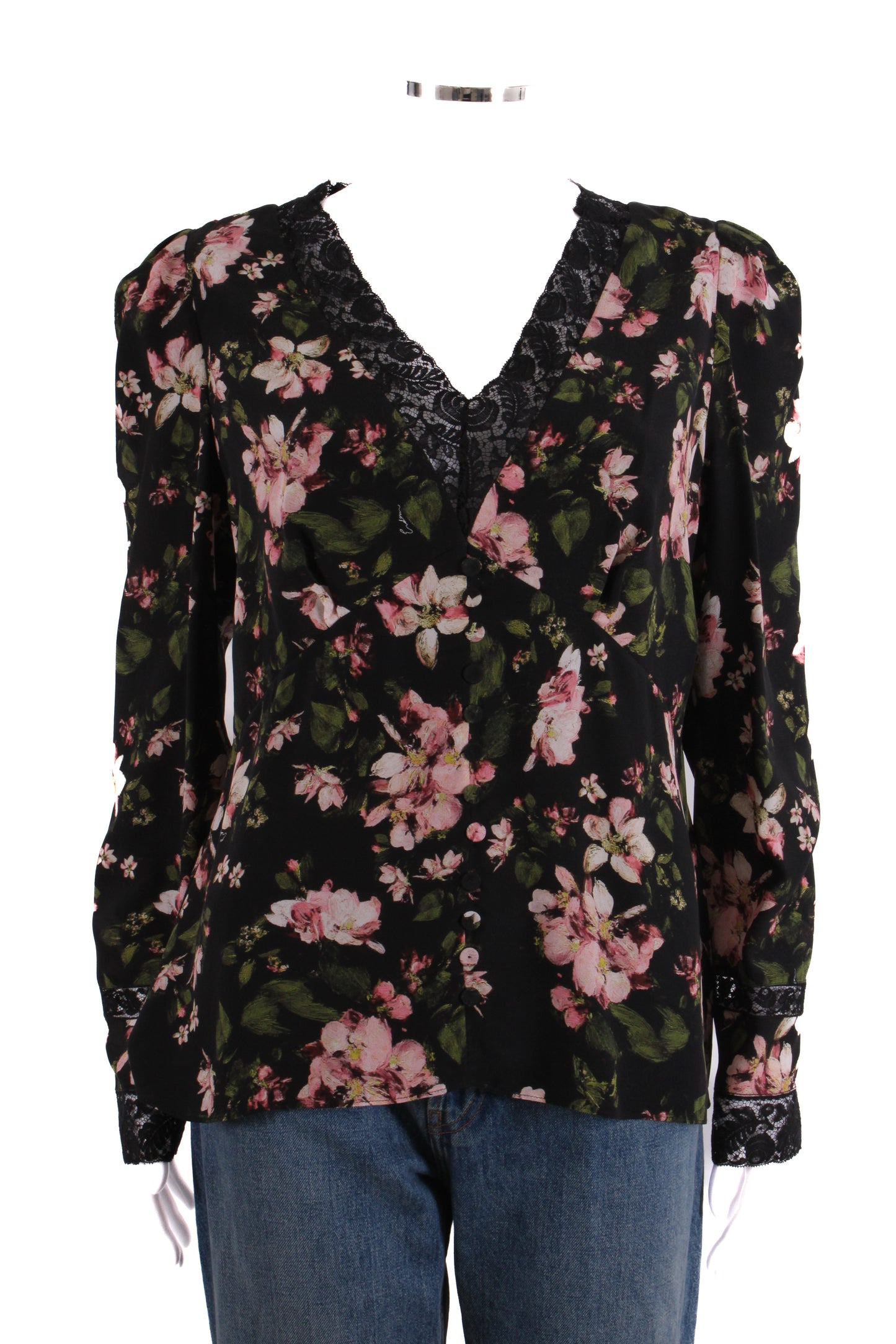 Erdem Floral Blouse Black/ Pink 16 | O/S, Black
