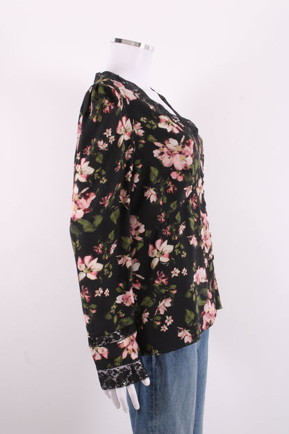 Erdem Floral Blouse Black/ Pink 16 | O/S, Black