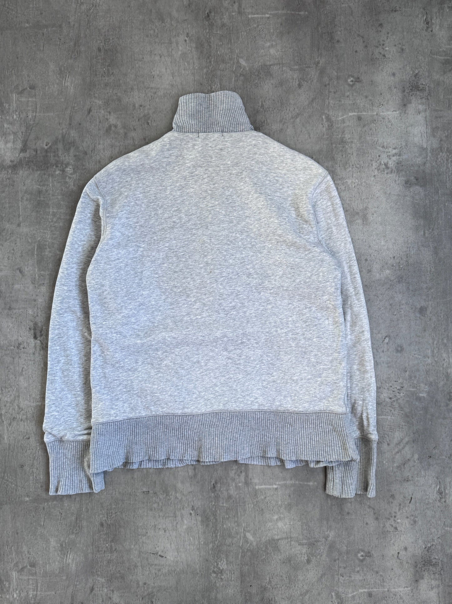 Burberry Black Label Faux Fur Lined Grey Zip Up Sweater