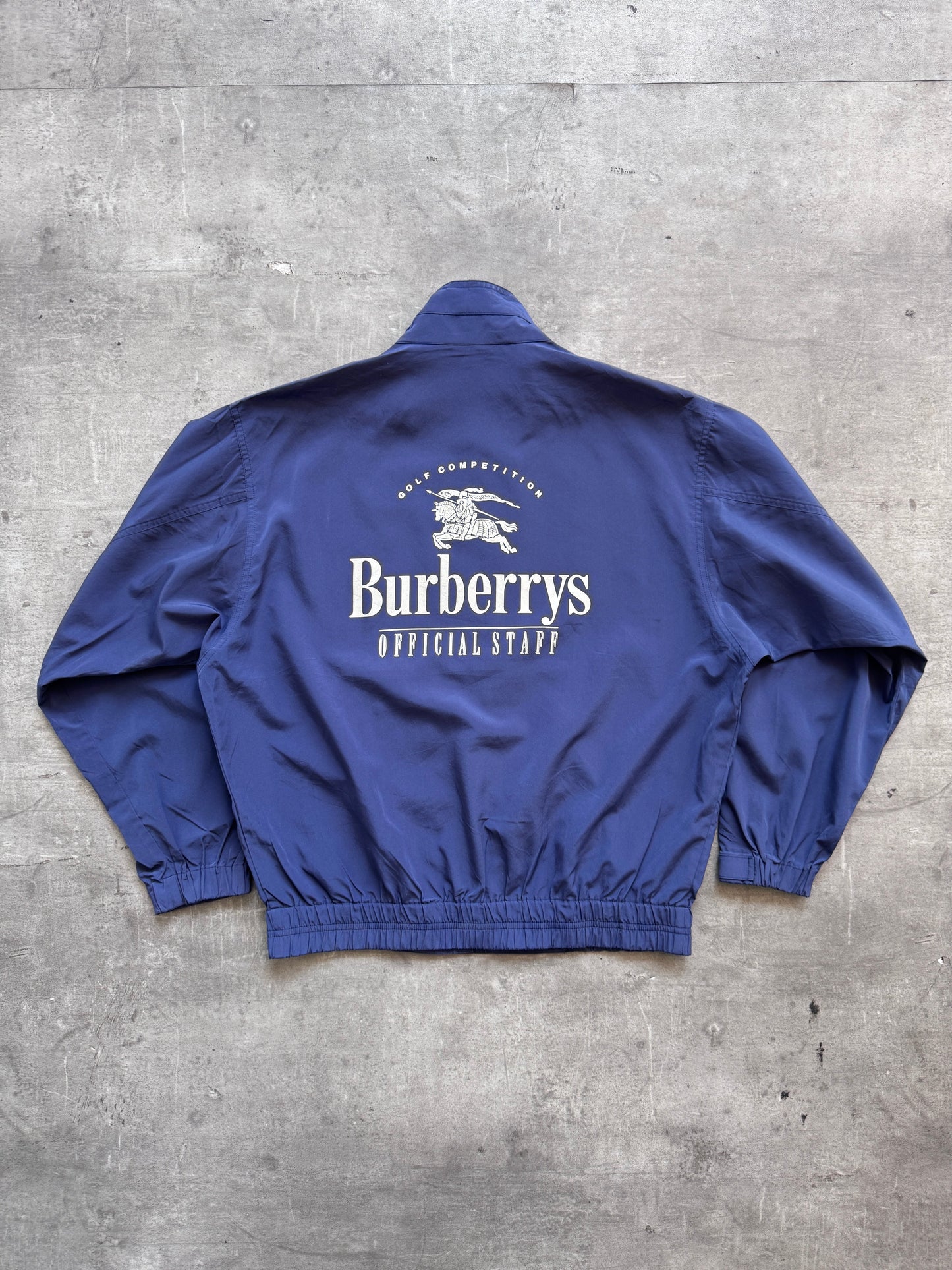 Ultra Rare 90s Burberry "Official Staff" Golf Lightweight Jacket | Extra Large, Navy