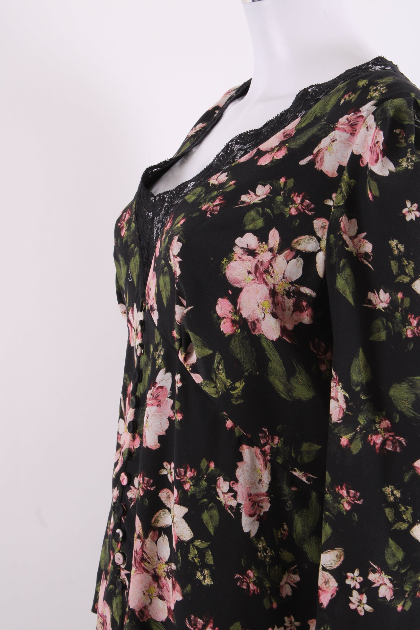 Erdem Floral Blouse Black/ Pink 16 | O/S, Black