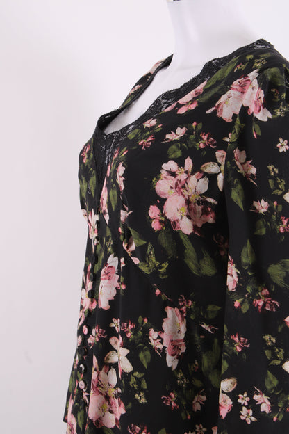 Erdem Floral Blouse Black/ Pink 16 | O/S, Black