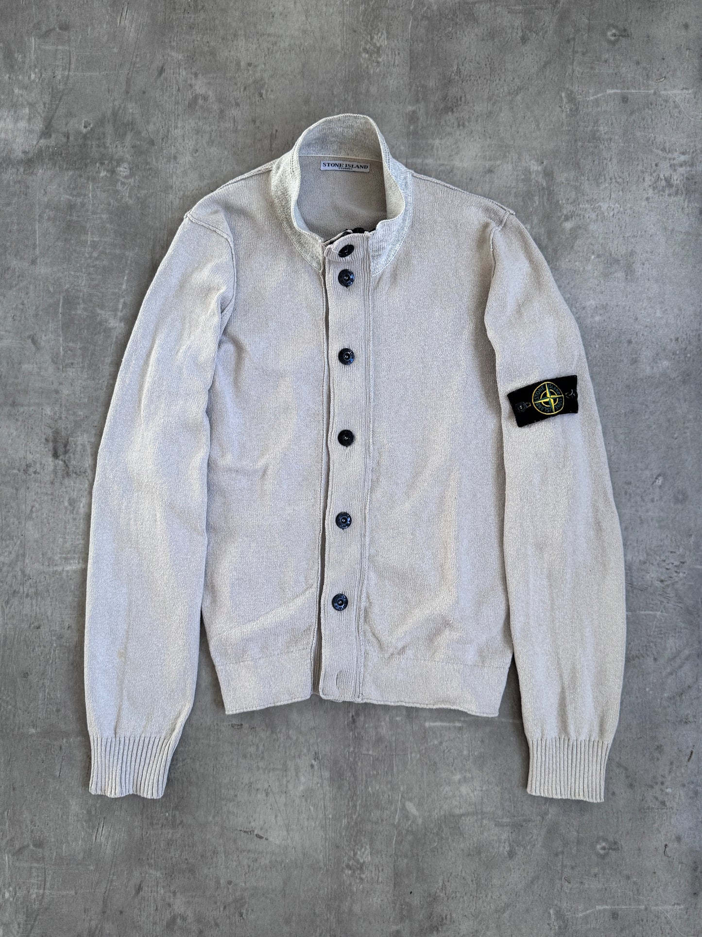 S/S 2008 Stone Island Button Down Grey Knitted Sweater