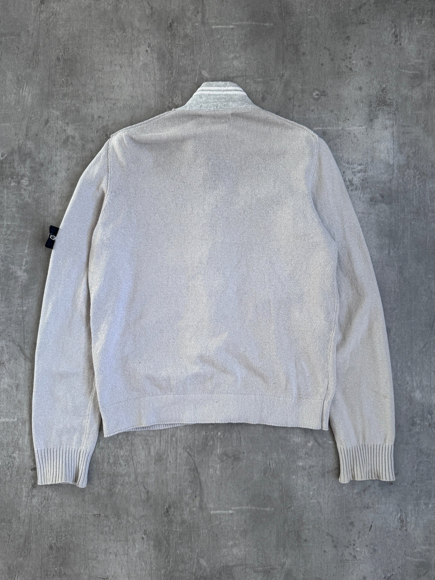 S/S 2008 Stone Island Button Down Grey Knitted Sweater