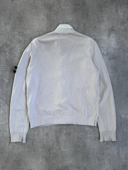 S/S 2008 Stone Island Button Down Grey Knitted Sweater
