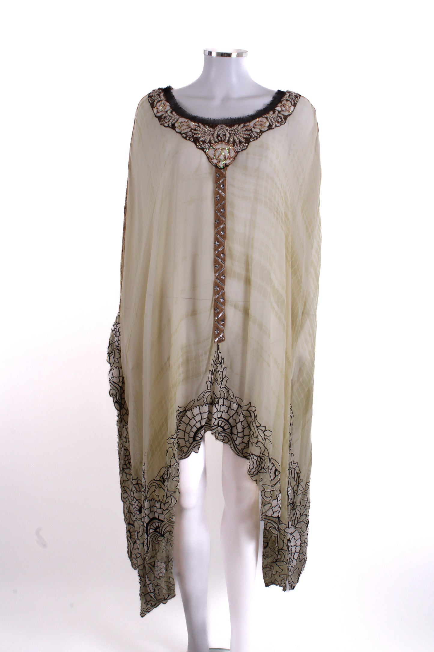 Kavita Bhatia Kaftan Yellow OS | Small, Tan