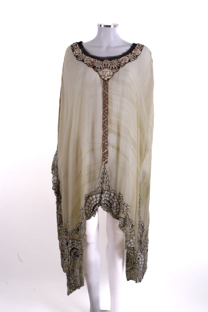 Kavita Bhatia Kaftan Yellow OS | Small, Tan
