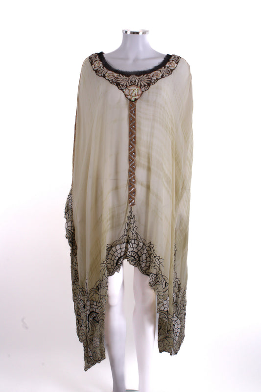 Kavita Bhatia Kaftan Yellow OS | Small, Tan