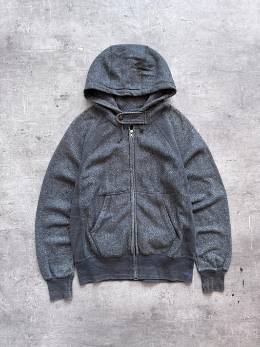 Engineered Garments Mixed Grain Dark Grey Articulated Hoodie | Small, Grey