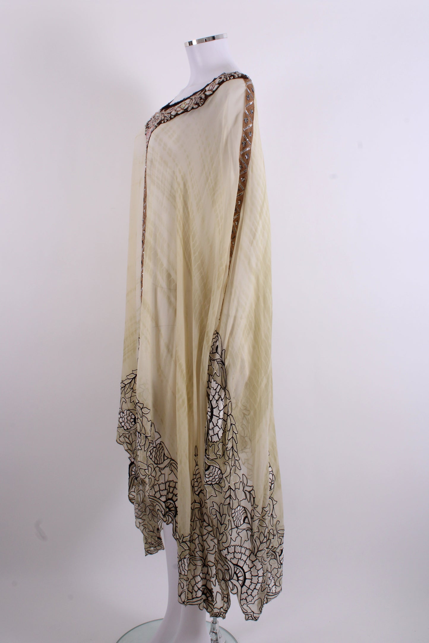 Kavita Bhatia Kaftan Yellow OS | Small, Tan