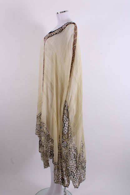 Kavita Bhatia Kaftan Yellow OS | Small, Tan