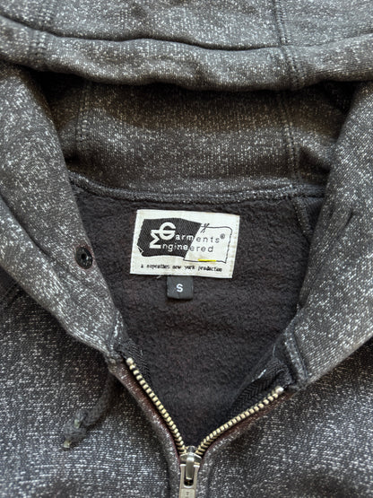 Engineered Garments Mixed Grain Dark Grey Articulated Hoodie | Small, Grey