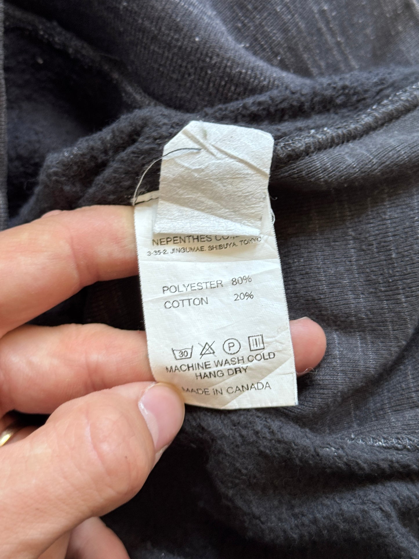 Engineered Garments Mixed Grain Dark Grey Articulated Hoodie | Small, Grey