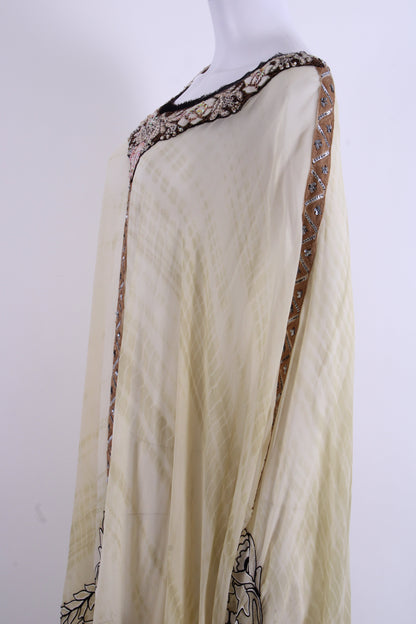 Kavita Bhatia Kaftan Yellow OS | Small, Tan