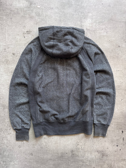 Engineered Garments Mixed Grain Dark Grey Articulated Hoodie | Small, Grey