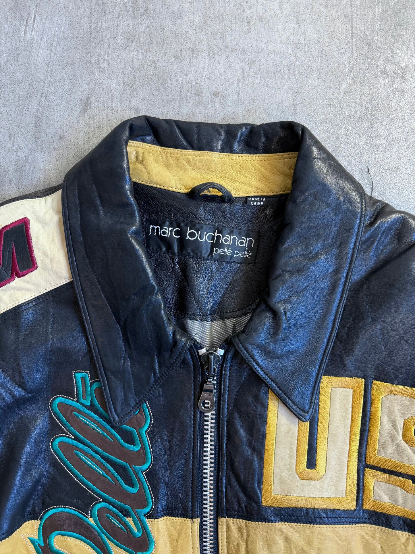 1980s Marc Buchanan Pelle Pelle Patch Embellished Leather Bomber | Extra Large, TBD