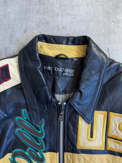 1980s Marc Buchanan Pelle Pelle Patch Embellished Leather Bomber | Extra Large, TBD