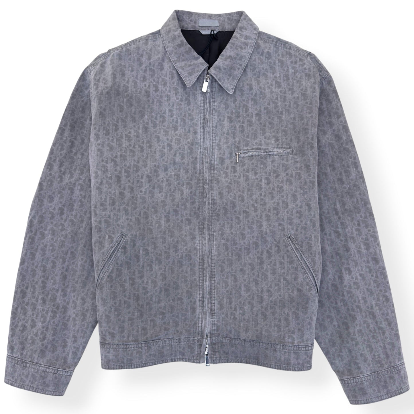 DIOR OBLIQUE ZIP-UP JACKET GREY 54 / XXL | XXL, Grey