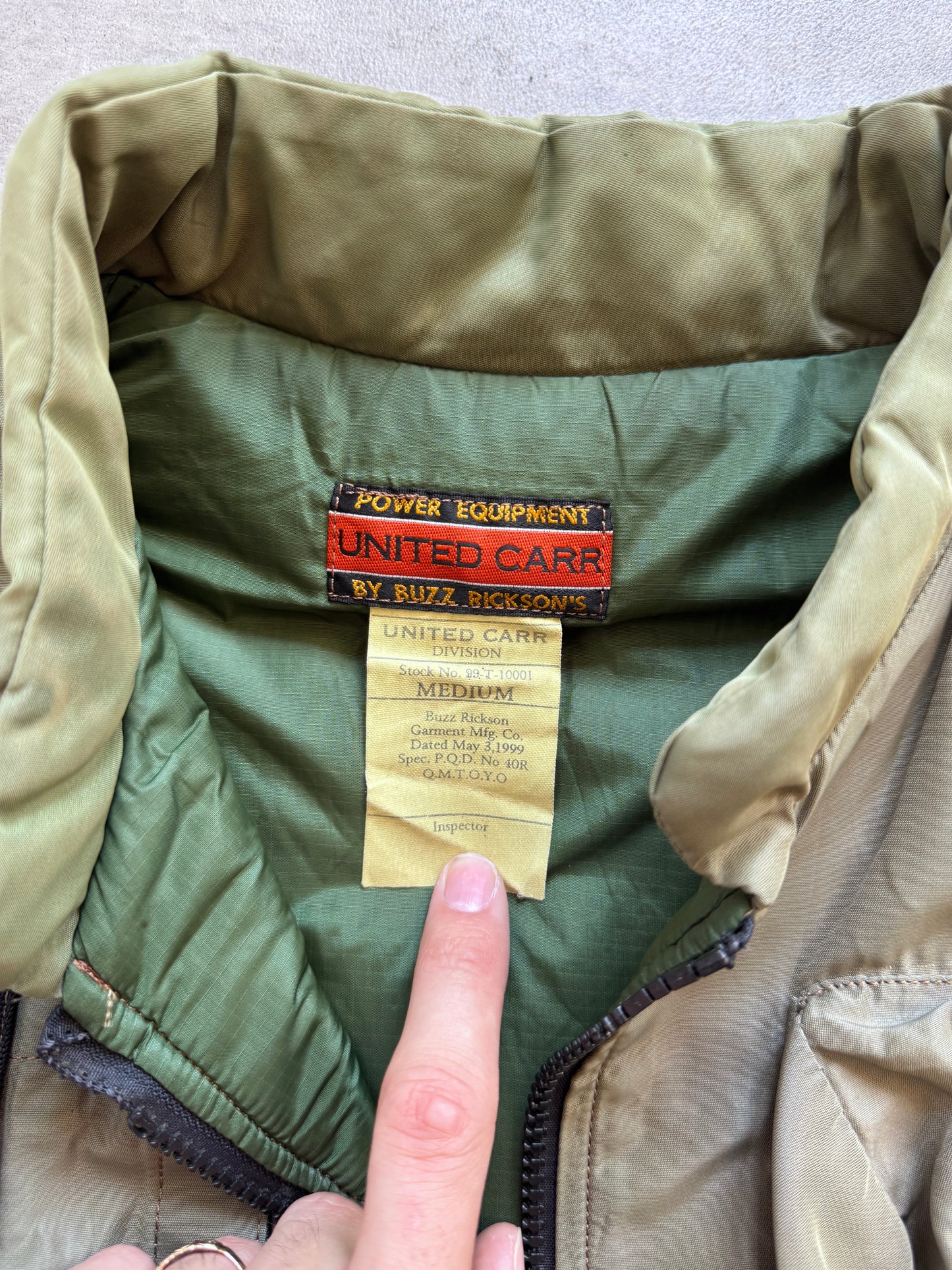 Ultra Rare 1999 Buzz Ricksons Power Equipment Cargo Jacket | Medium, Olive Green