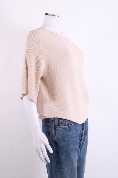 Weekend MaxMara Rib Knit T-shirt Beige M | Medium, Beige