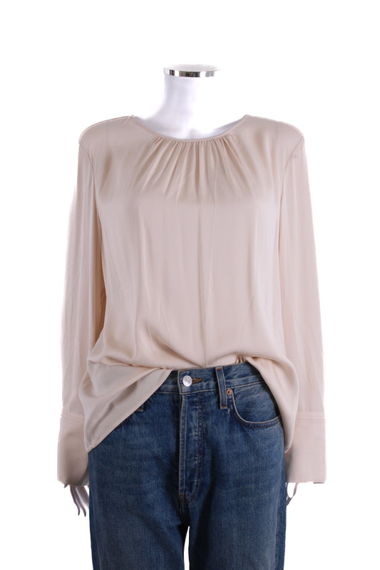 Jaeger L/S Silk Blouse Cream 16 | O/S, Cream